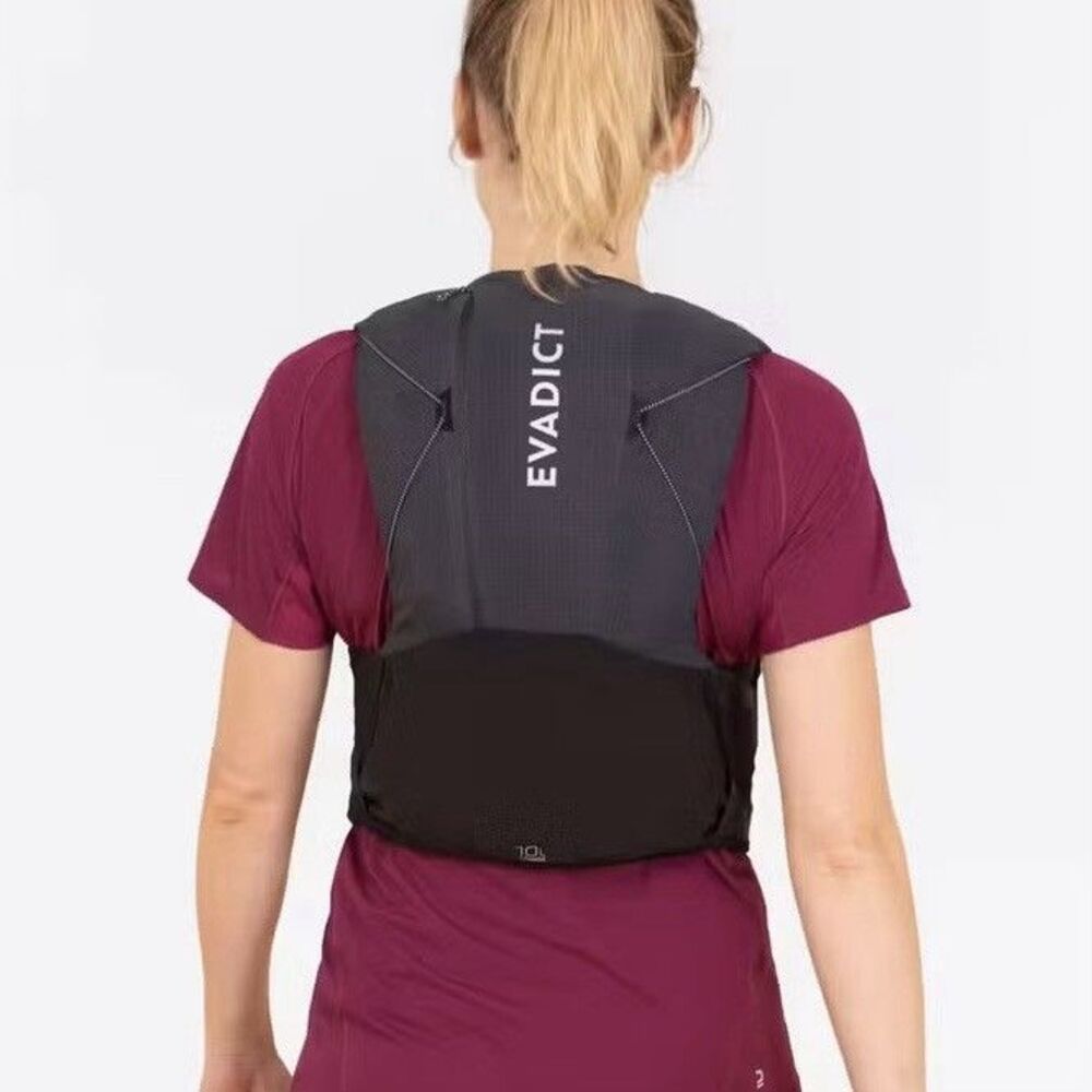 Decathlon Evadict 10L Running Hydration Pack Vest Black M-L